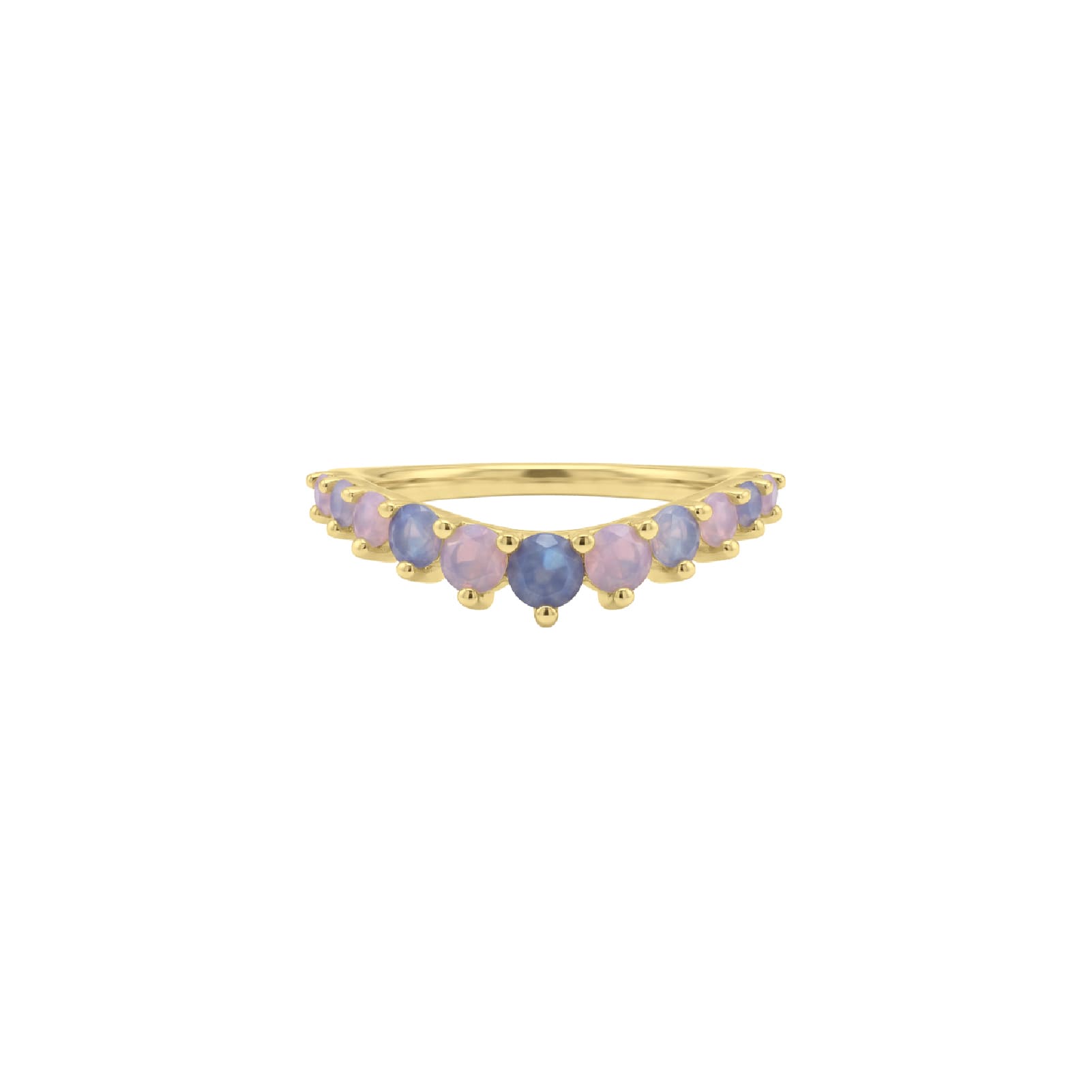 Anello veretta Amabile Pink Lagoon placcato oro e zirconi 10