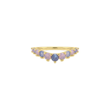 Anello veretta Amabile Pink Lagoon placcato oro e zirconi 10