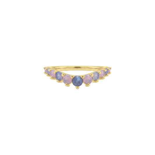 Anello veretta Amabile Pink Lagoon placcato oro e zirconi 10