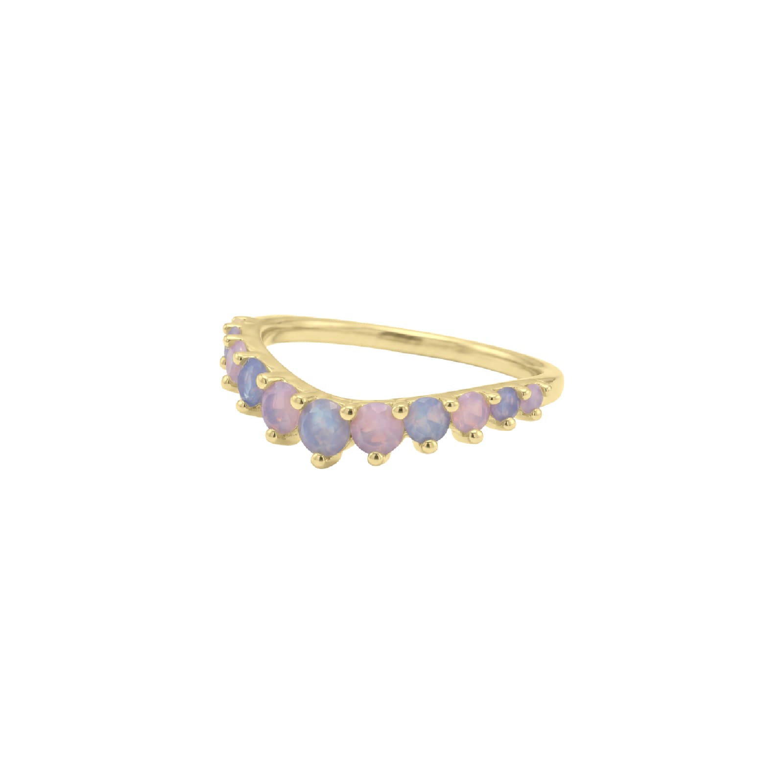 Anello veretta Amabile Pink Lagoon placcato oro e zirconi 10