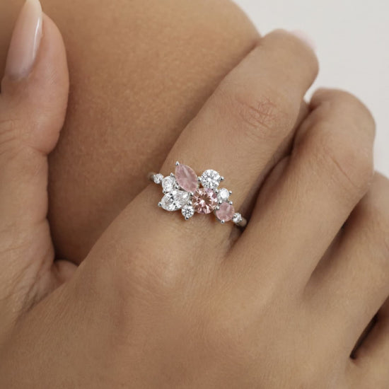 Anello Amabile Sunkiss in argento e zirconi rosa e bianchi 10