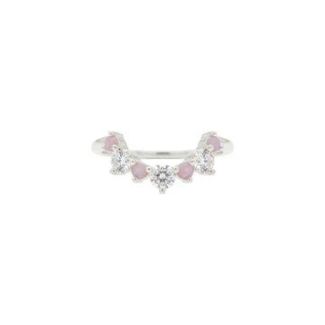 Anello veretta Amabile Tethys argento e zirconi rosa 10