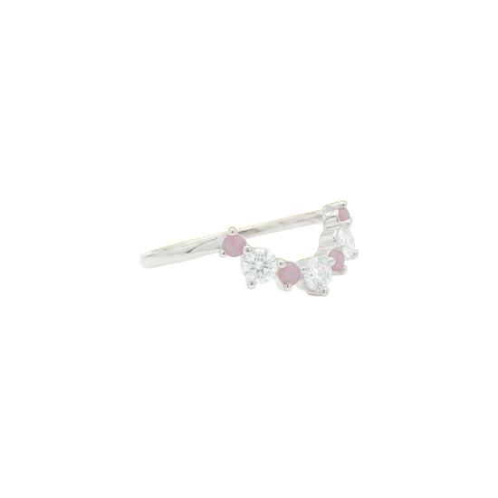 Anello veretta Amabile Tethys argento e zirconi rosa 10