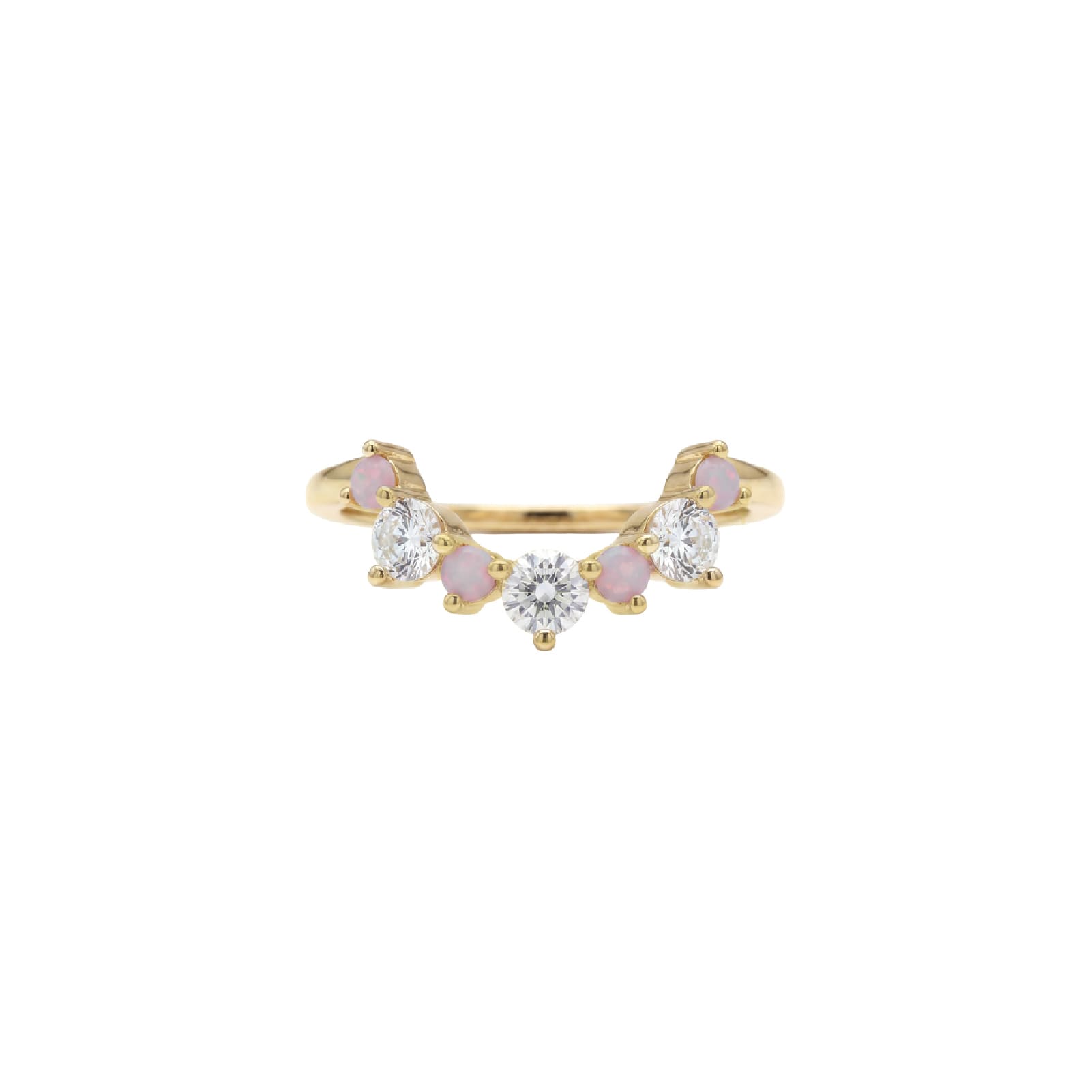 Anello veretta Amabile Tethys placcato oro e zirconi rosa 10