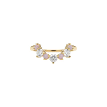 Anello veretta Amabile Tethys placcato oro e zirconi rosa 10