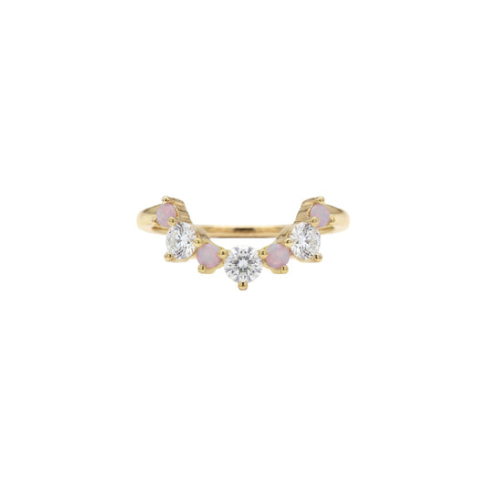Anello veretta Amabile Tethys placcato oro e zirconi rosa 10