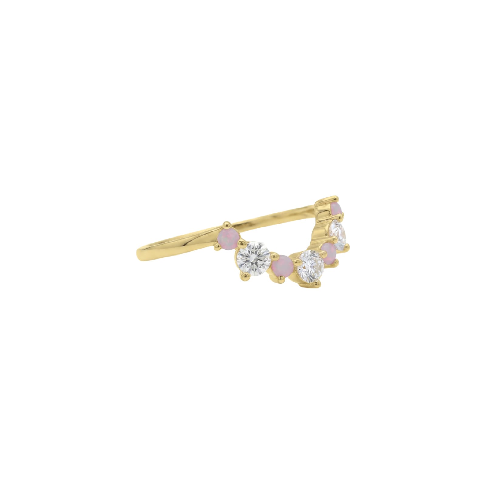 Anello veretta Amabile Tethys placcato oro e zirconi rosa 10