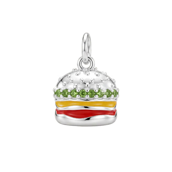 Charm componibile Amabile Cheesburger in argento e zirconi MISURA UNICA