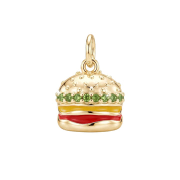 Charm componibile Amabile Cheesburger argento dorato zirconi MISURA UNICA