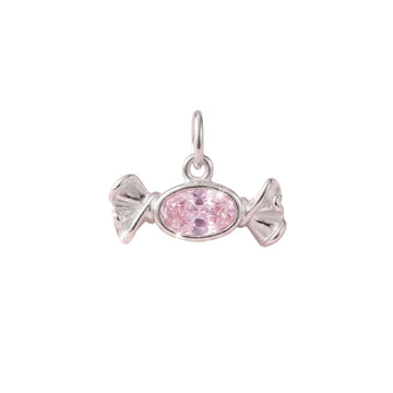 Charm componibile Amabile Candy in argento e zircone rosa MISURA UNICA