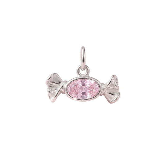 Charm componibile Amabile Candy in argento e zircone rosa MISURA UNICA