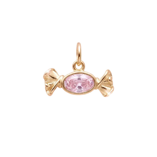 Charm componibile Amabile Candy argento dorato zircone rosa MISURA UNICA