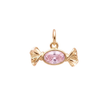 Charm componibile Amabile Candy argento dorato zircone rosa MISURA UNICA