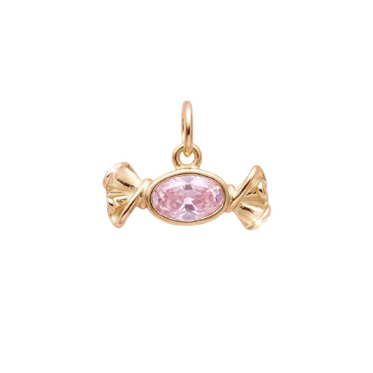 Charm componibile Amabile Candy argento dorato zircone rosa MISURA UNICA