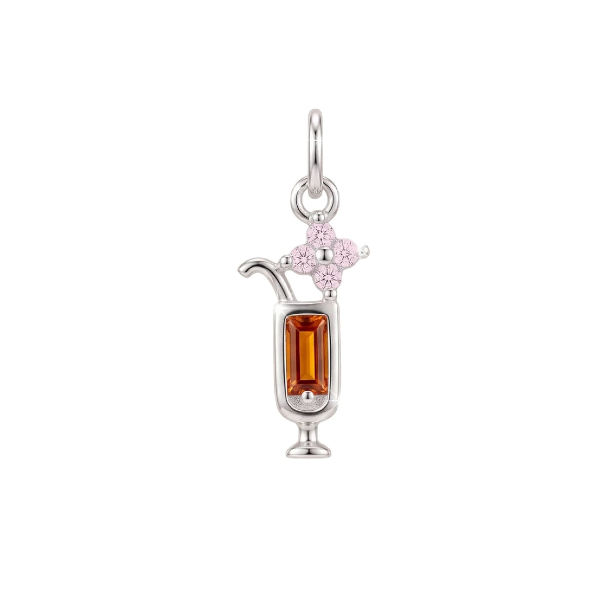 Charm componibile Amabile Cocktail in argento e zirconi MISURA UNICA