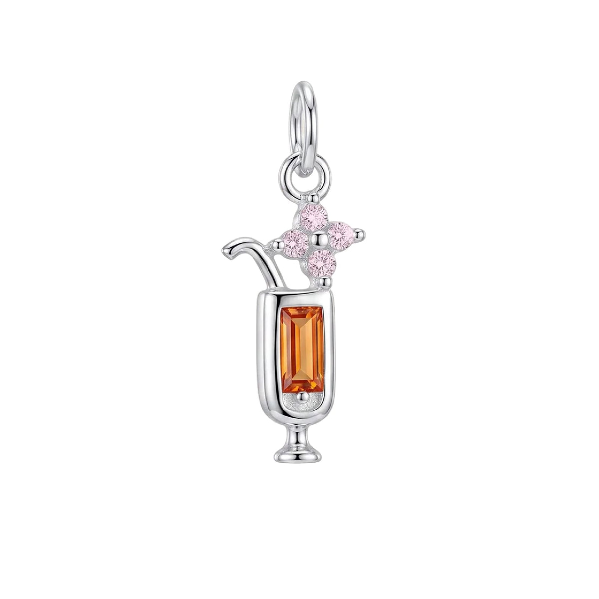 Charm componibile Amabile Cocktail in argento e zirconi MISURA UNICA