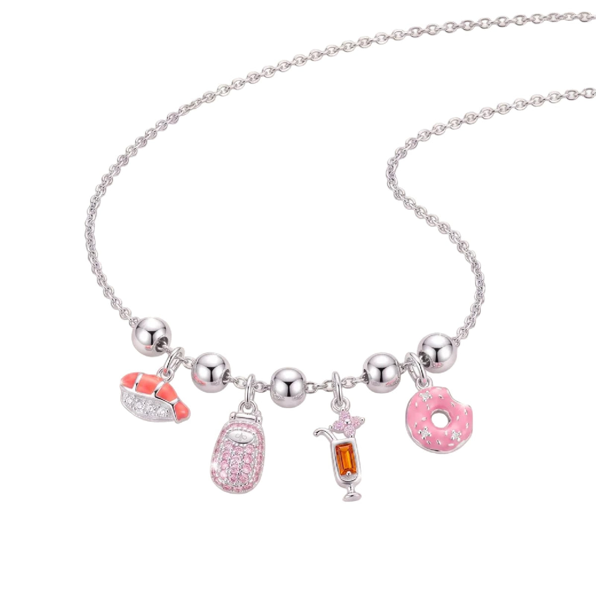 Charm componibile Amabile Cocktail in argento e zirconi MISURA UNICA