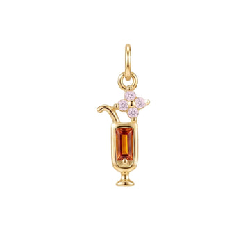 Charm componibile Amabile Cocktail argento dorato e zirconi MISURA UNICA