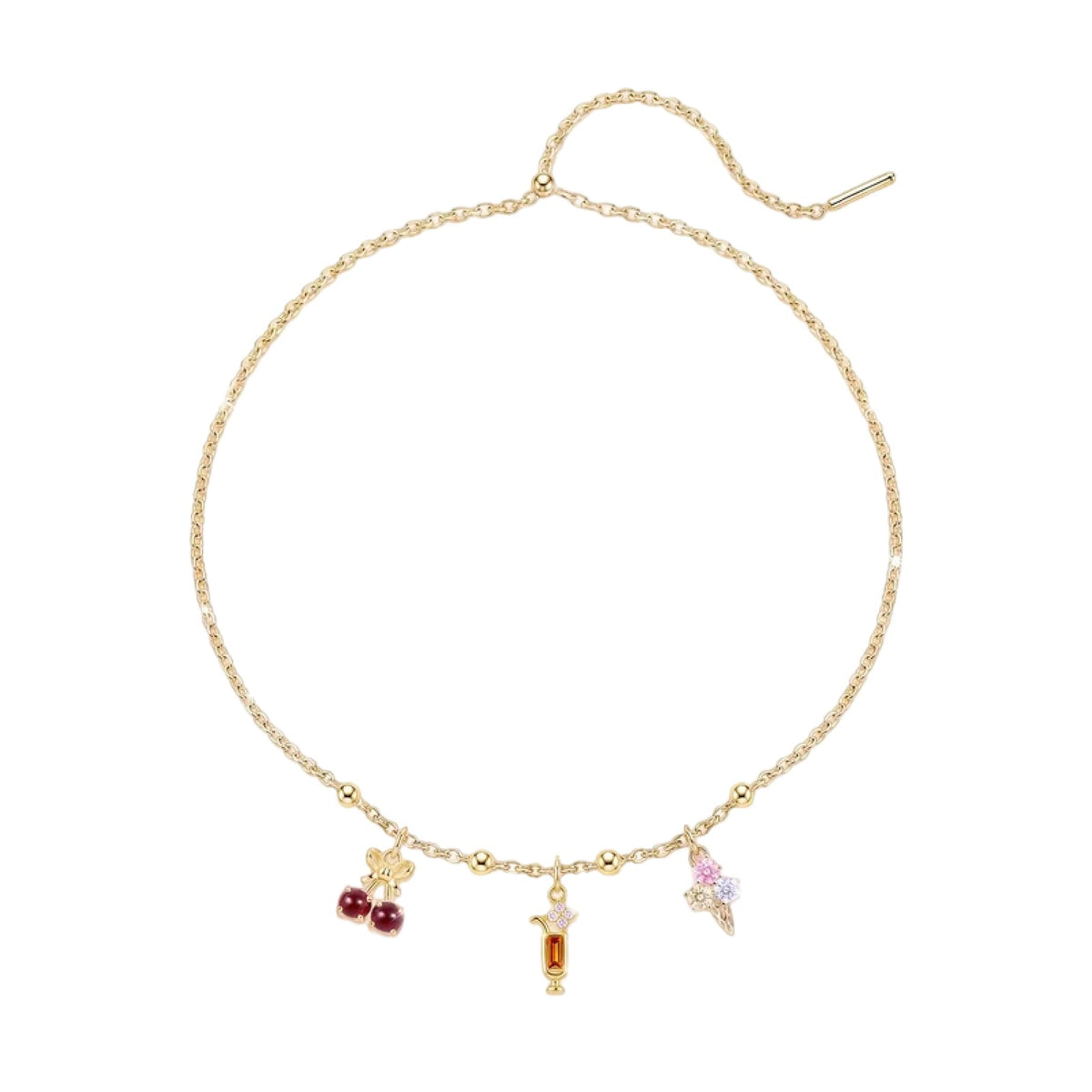 Charm componibile Amabile Cocktail argento dorato e zirconi MISURA UNICA