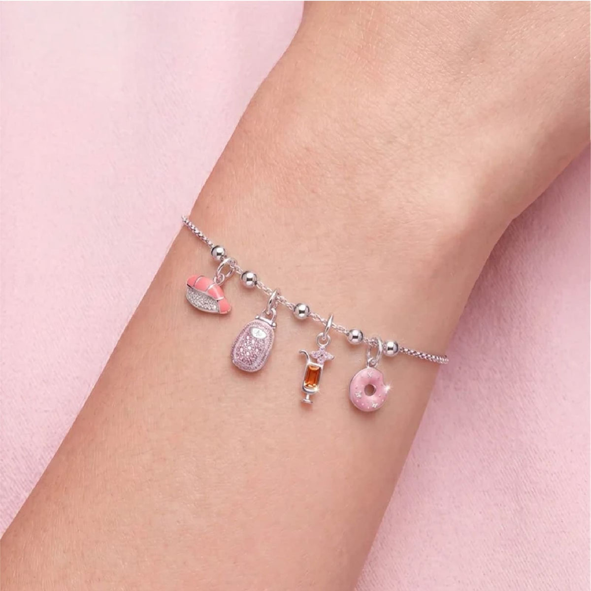 Charm componibile Amabile Donut in argento e zirconi MISURA UNICA