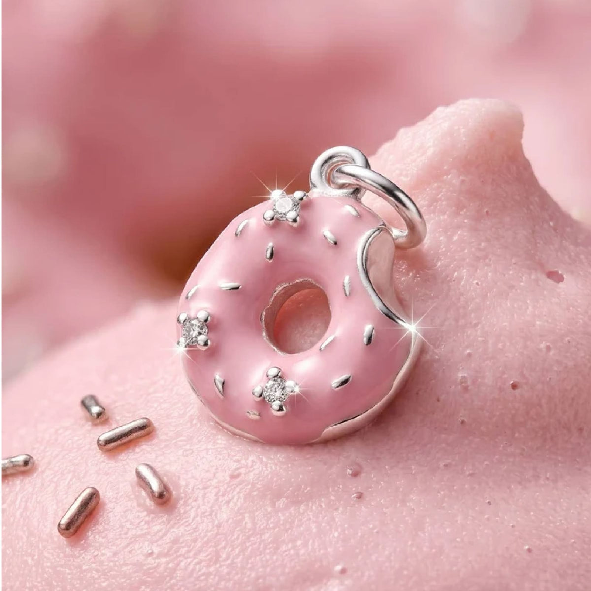 Charm componibile Amabile Donut in argento e zirconi MISURA UNICA