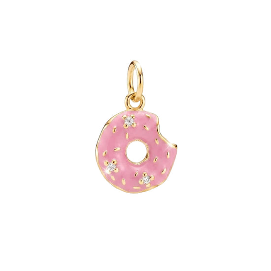 Charm componibile Amabile Donut in argento dorato e zirconi MISURA UNICA