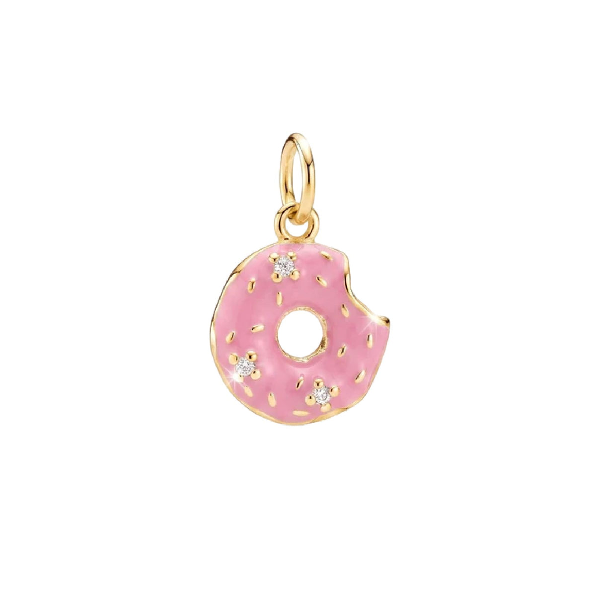 Charm componibile Amabile Donut in argento dorato e zirconi MISURA UNICA