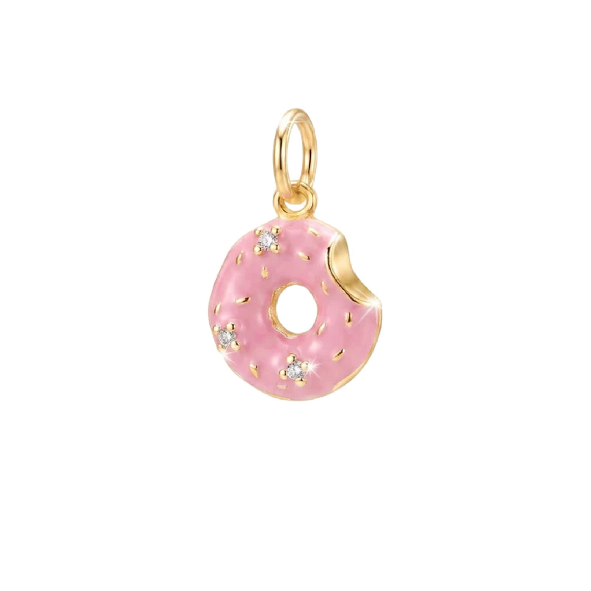 Charm componibile Amabile Donut in argento dorato e zirconi MISURA UNICA