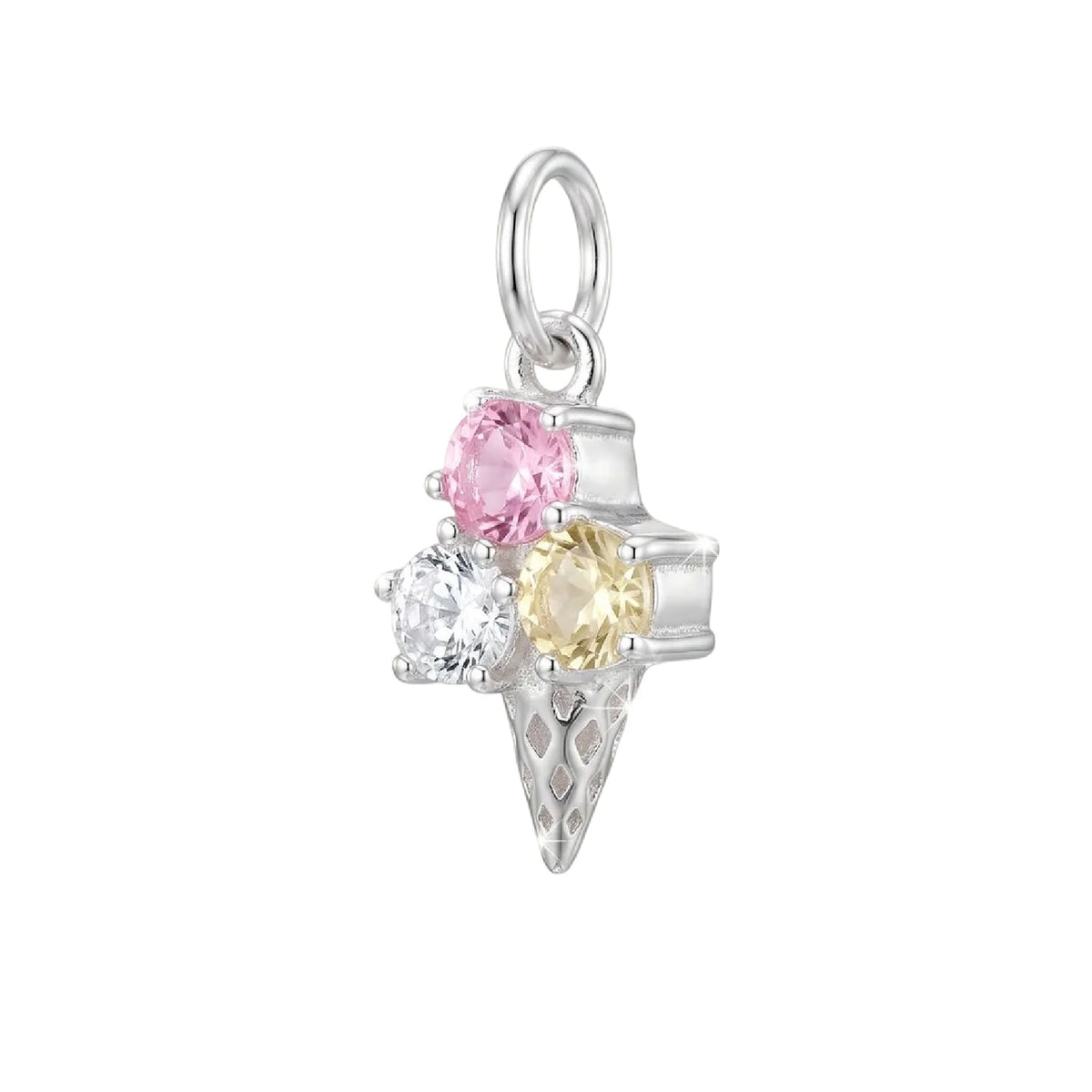 Charm componibile Amabile Ice Cream in argento e zirconi MISURA UNICA