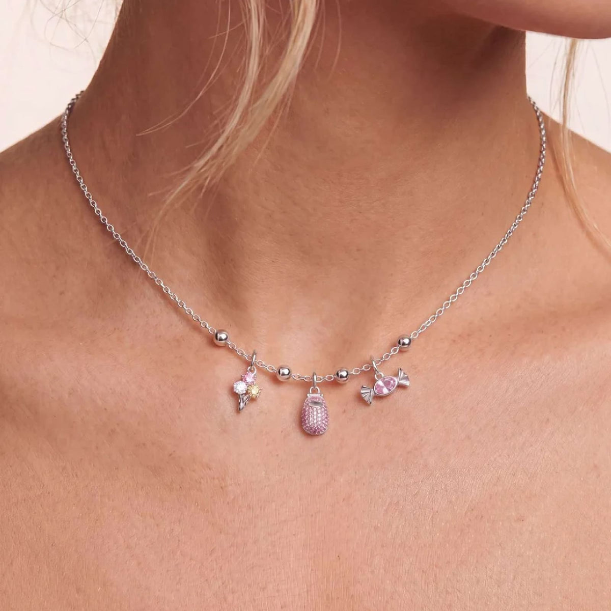 Charm componibile Amabile Ice Cream in argento e zirconi MISURA UNICA