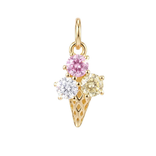 Charm componibile Amabile Ice Cream argento dorato e zirconi MISURA UNICA