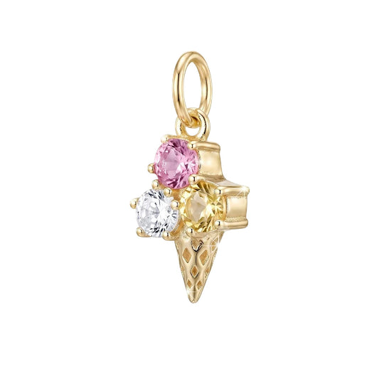 Charm componibile Amabile Ice Cream argento dorato e zirconi MISURA UNICA