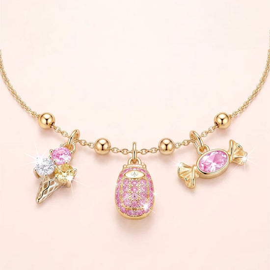 Charm componibile Amabile Ice Cream argento dorato e zirconi MISURA UNICA
