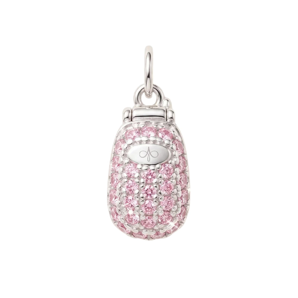 Charm componibile Amabile Phone in argento e zircone rosa MISURA UNICA