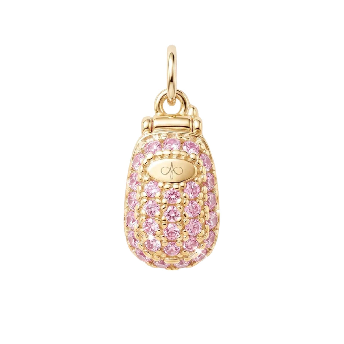 Charm componibile Amabile Phone argento dorato zircone rosa MISURA UNICA