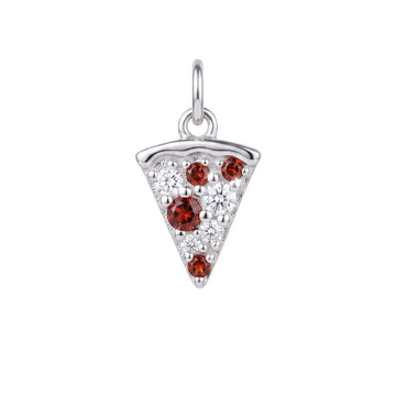 Charm componibile Amabile Pizza in argento e zirconi MISURA UNICA