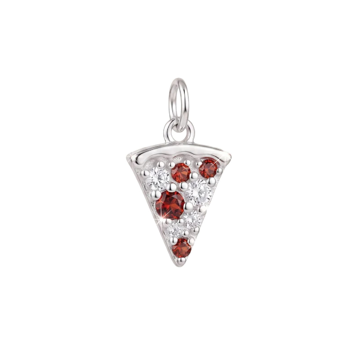Charm componibile Amabile Pizza in argento e zirconi MISURA UNICA