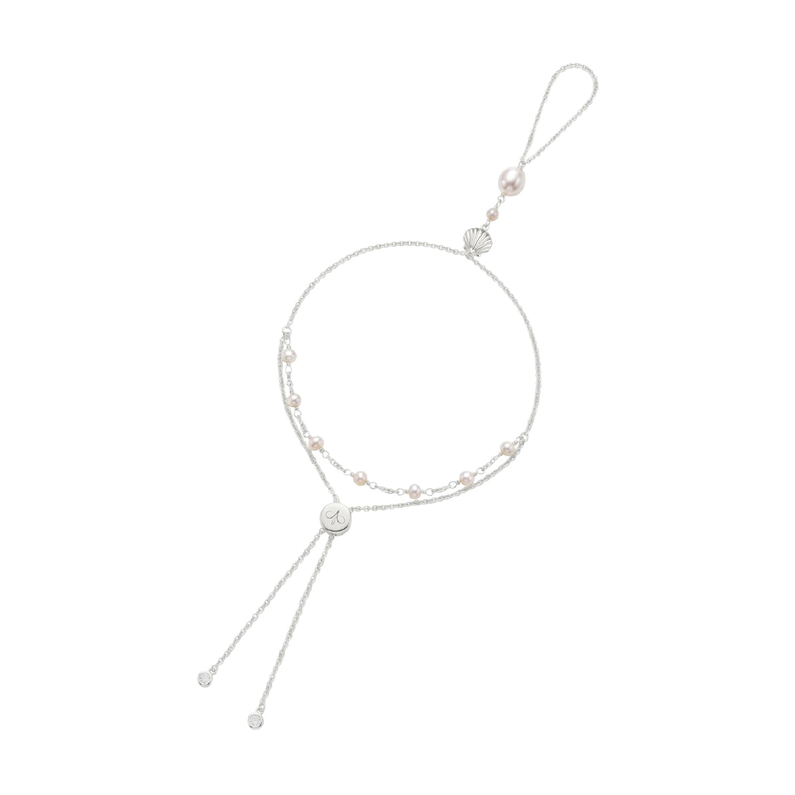 Baciamano regolabile Amabile Afrodite in argento e perle