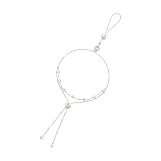 Baciamano regolabile Amabile Afrodite in argento e perle REGOLABILE