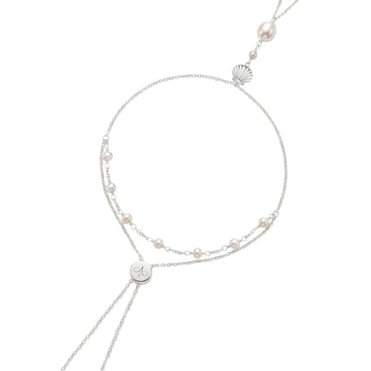 Baciamano regolabile Amabile Afrodite in argento e perle REGOLABILE
