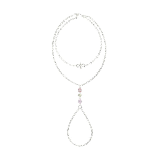 Baciamano Amabile Warm Gaze in argento con pietre colorate 18,5 cm