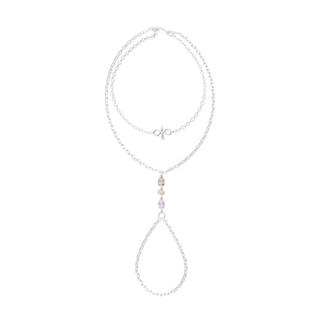 Baciamano Amabile Warm Gaze in argento con pietre colorate 18,5 cm