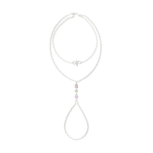 Baciamano Amabile Warm Gaze in argento con pietre colorate 18,5 cm