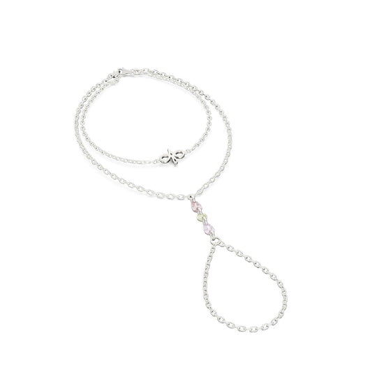 Baciamano Amabile Warm Gaze in argento con pietre colorate 18,5 cm