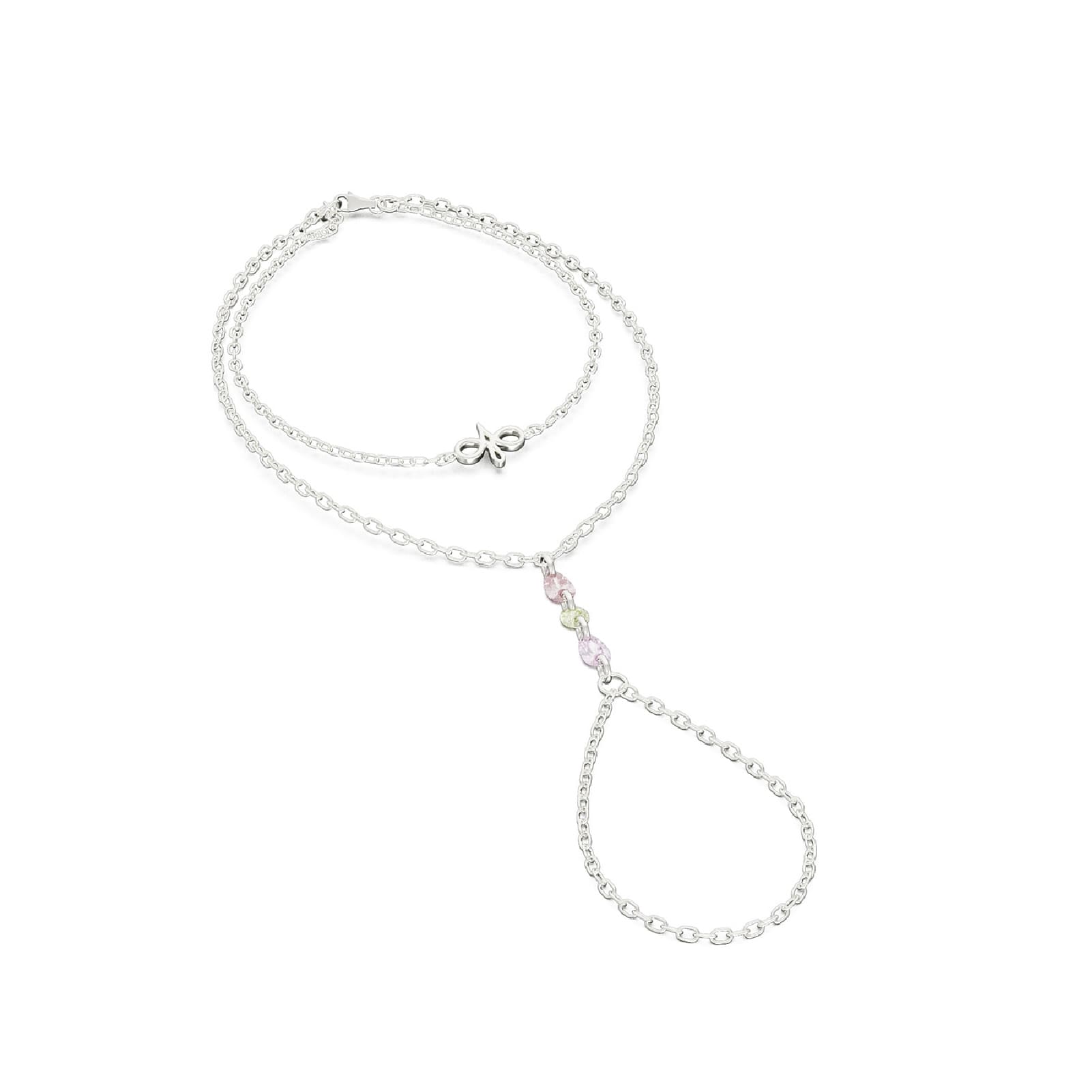 Baciamano Amabile Warm Gaze in argento con pietre colorate 18,5 cm