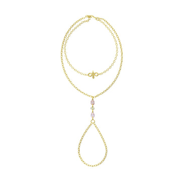 Baciamano Amabile Warm Gaze in argento dorato e pietre colorate 18,5 cm