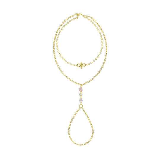 Baciamano Amabile Warm Gaze in argento dorato e pietre colorate 18,5 cm