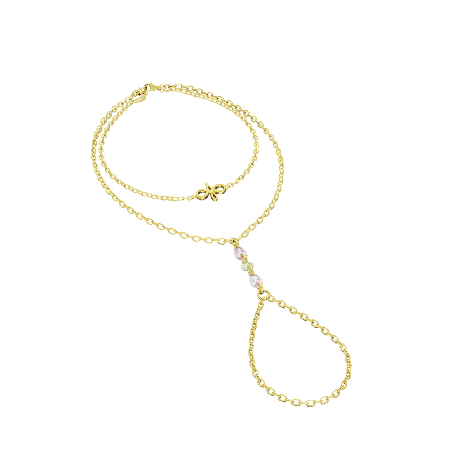 Baciamano Amabile Warm Gaze in argento dorato e pietre colorate 18,5 cm