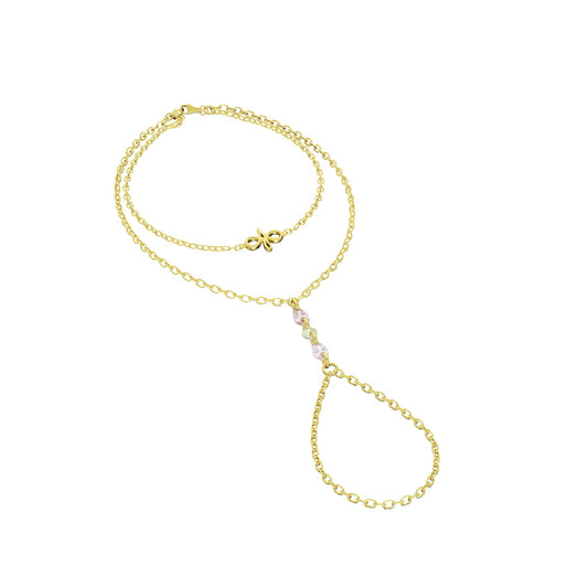 Baciamano Amabile Warm Gaze in argento dorato e pietre colorate 18,5 cm