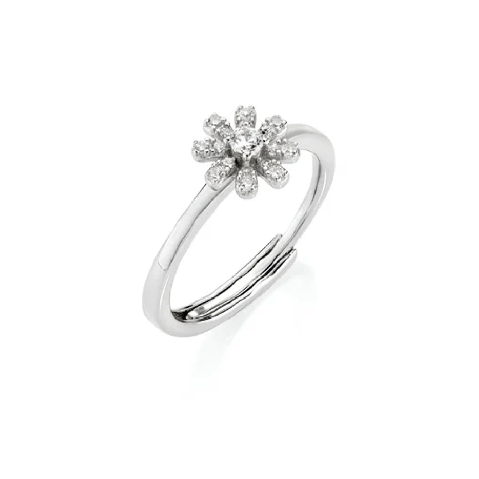 Anello mini margherita Amen da donna in argento con zirconi Regolabile dalla 10 alla 14